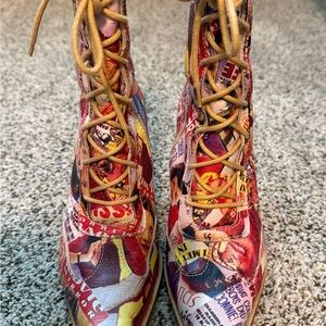 Penny Loves Kenny Colorful Graphic Ankle Boots